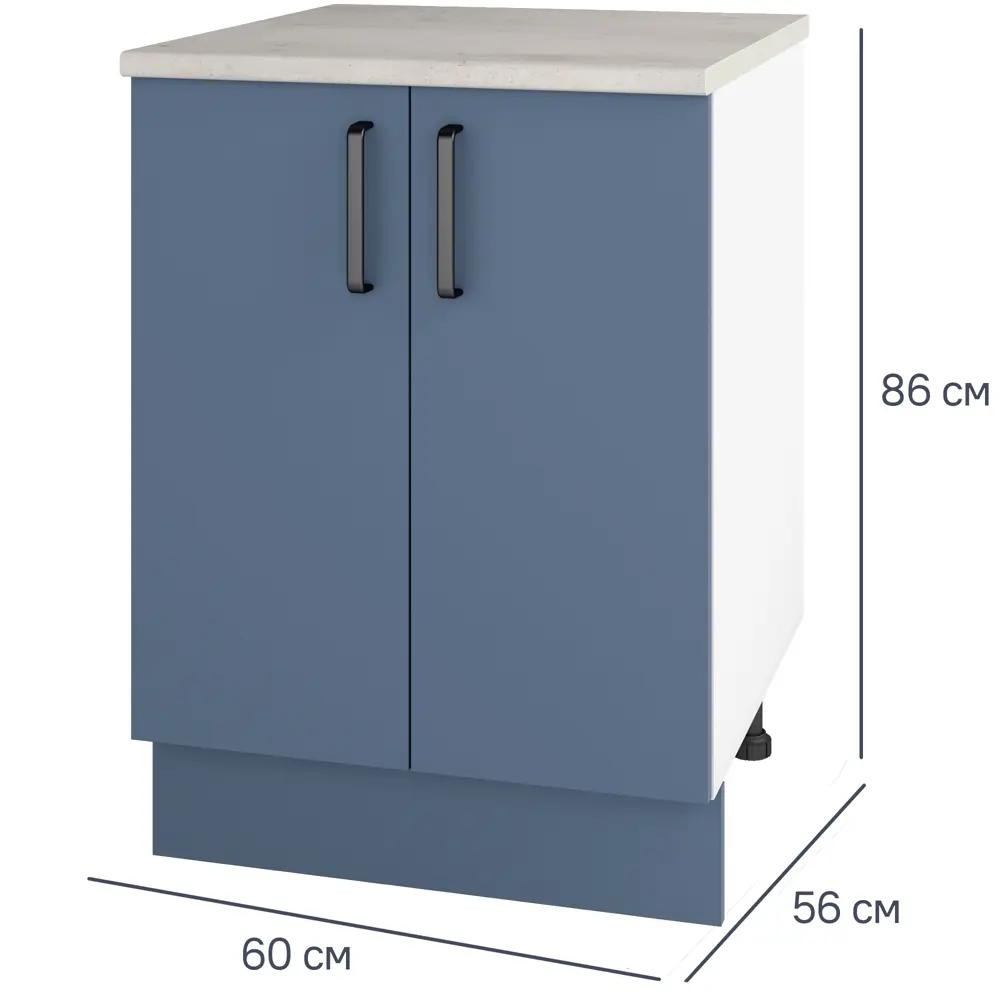 Кухонный шкаф напольный Нокса 60x85x60 см ЛДСП цвет голубой 86578006 STLM-2007651 Santreyd