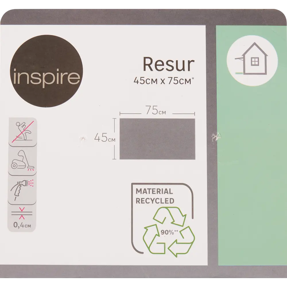 Коврик придверный Inspire Resur WLM C резина 45х75 см STLM-2053667 - Вид №7