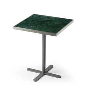 Квадратный стол из мрамора и стекла