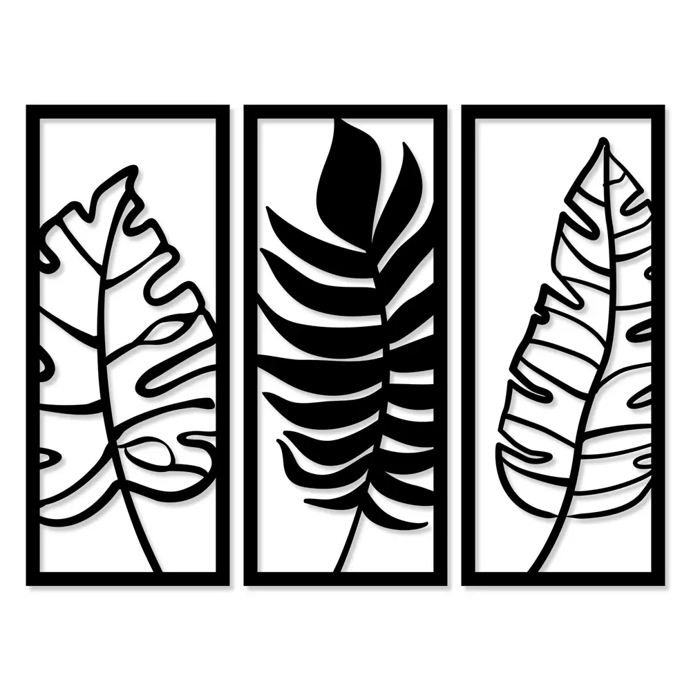 Панно декоративное Листы МДФ 25x59 см черное Santreyd STLM-2165012