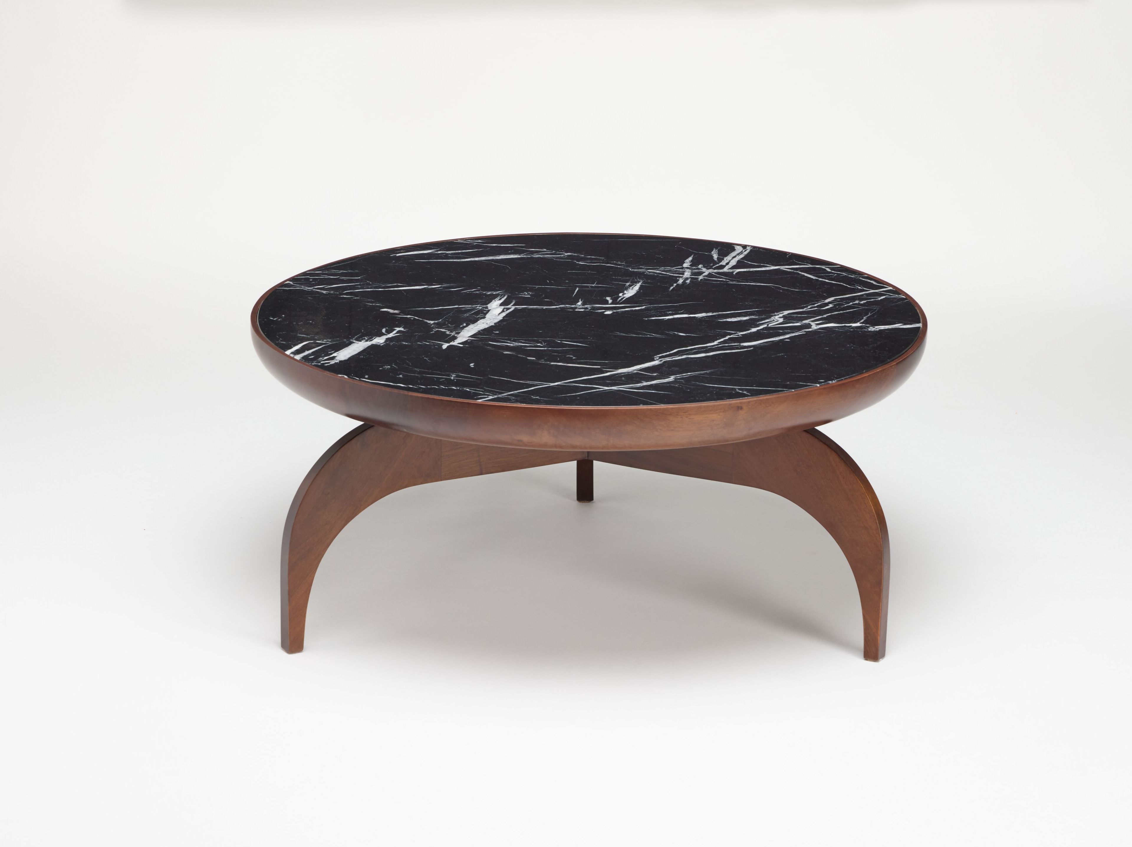 Круглый журнальный столик из ореха и мрамора REDA AMALOU DESIGN ARCH-00075467