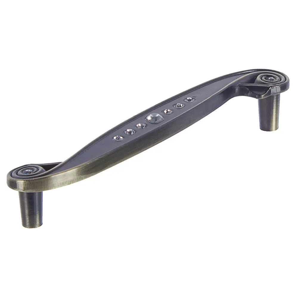 Мебельная ручка-скоба Kerron с кристаллами 128 мм бронза STLM-2155436