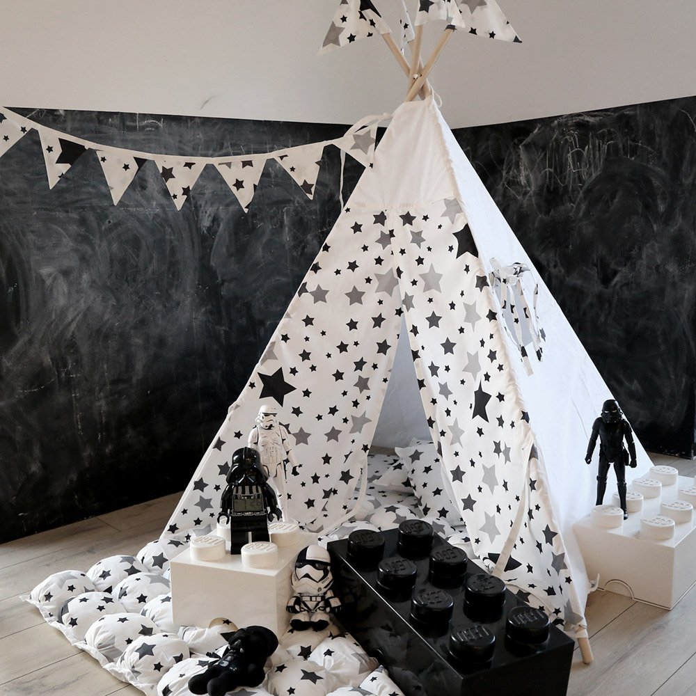 Вигвам Black Stars с окном,карманом и флажками VAMVIGVAM BLACK STARS 281904 Белый;черный Santreyd  - Вид №1