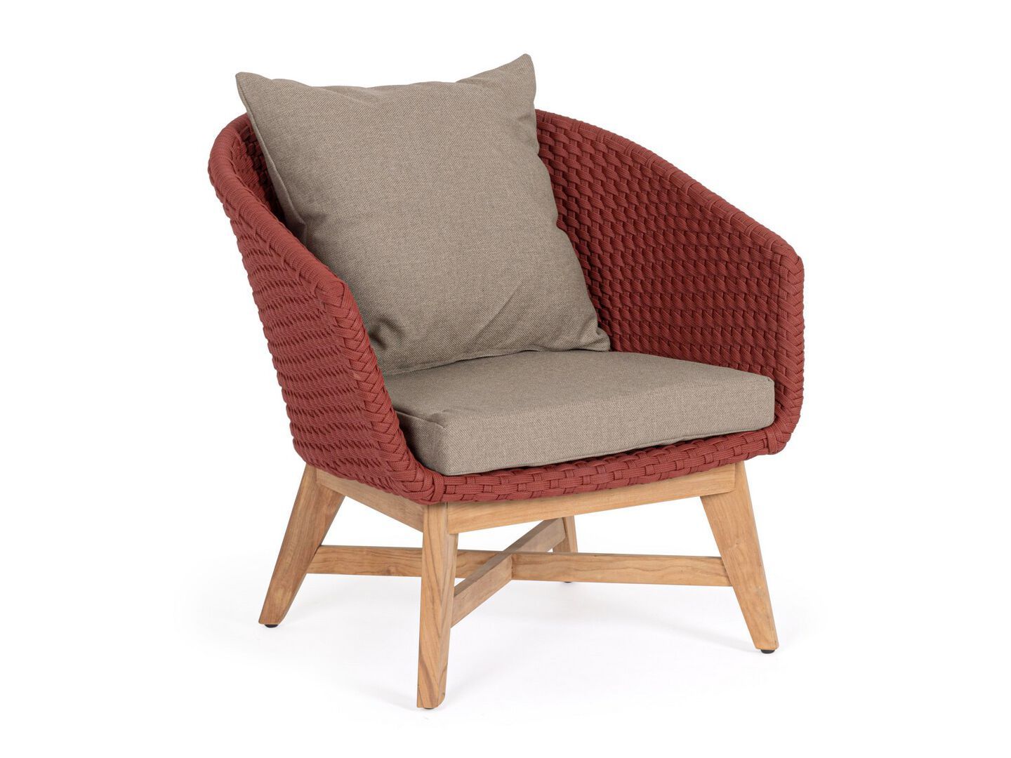 Веревочное и тканевое садовое кресло с подлокотниками BIZZOTTO Coachella ARCH-00029312