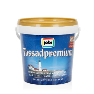 Краска фасадная Jobi FassadPremium суперстойкая цвет белый 0.9 л