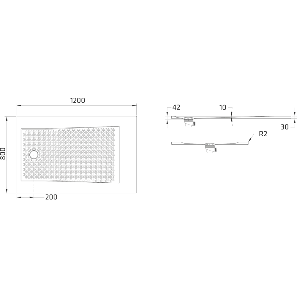 Душевой поддон BLB E прямоугольный сталь 120x80 см STLM-2163183 - Вид №2