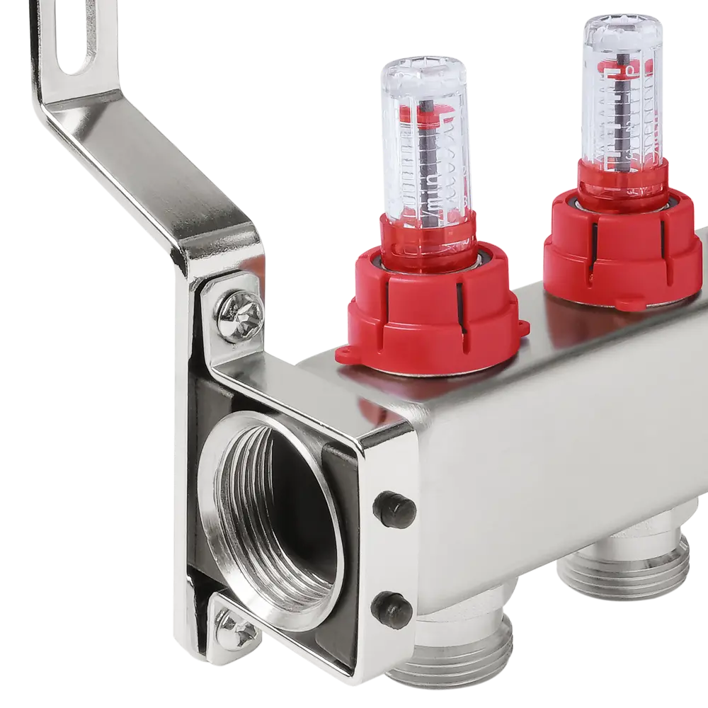 Коллекторная группа с расходомерами Pro Aqua 1"x3/4" 8 выходов нержавеющая сталь STLM-2175855 - Вид №2