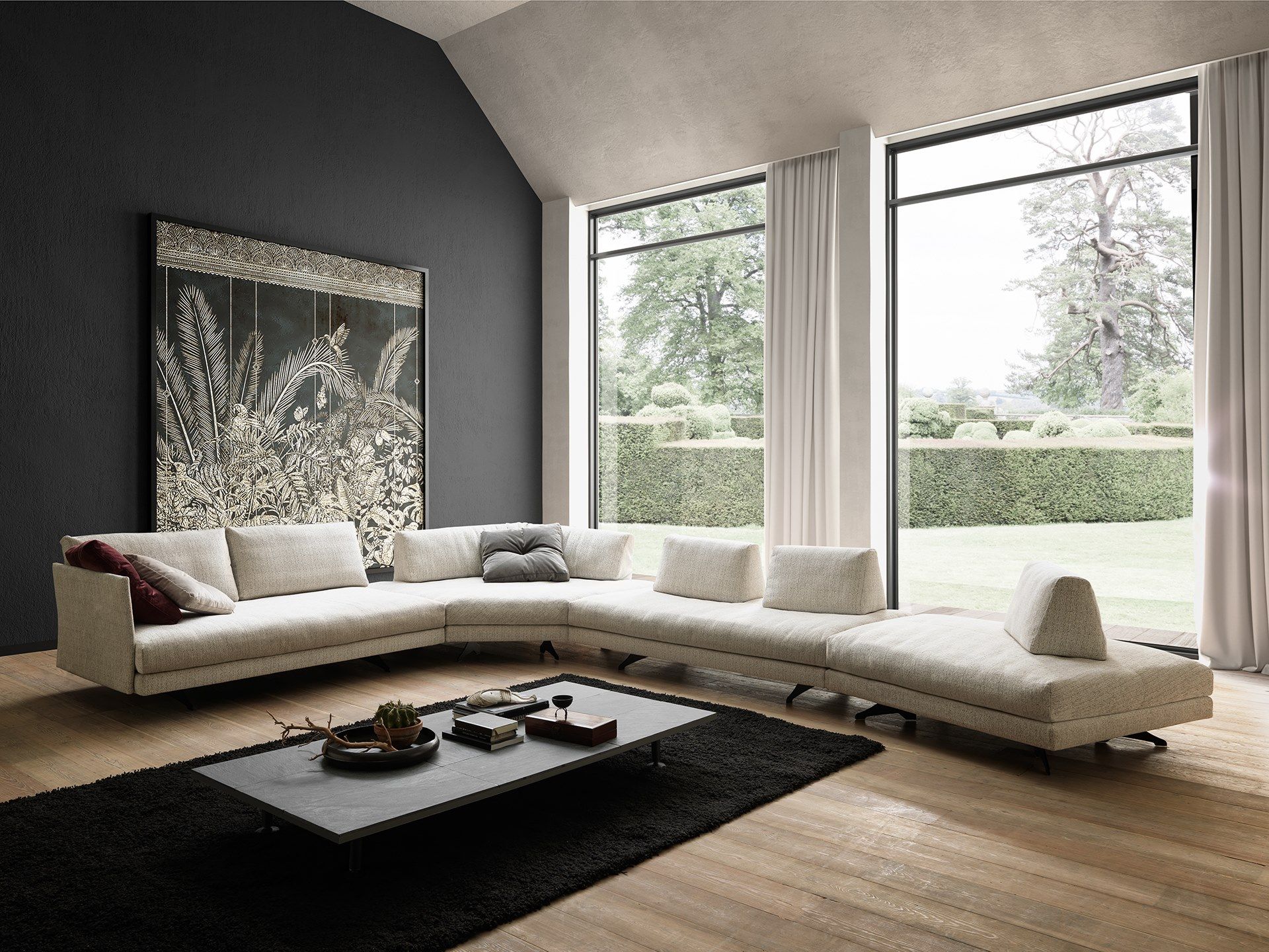 Секционный угловой диван из ткани VALENTINI камень ARCH-00081057 - Вид №17