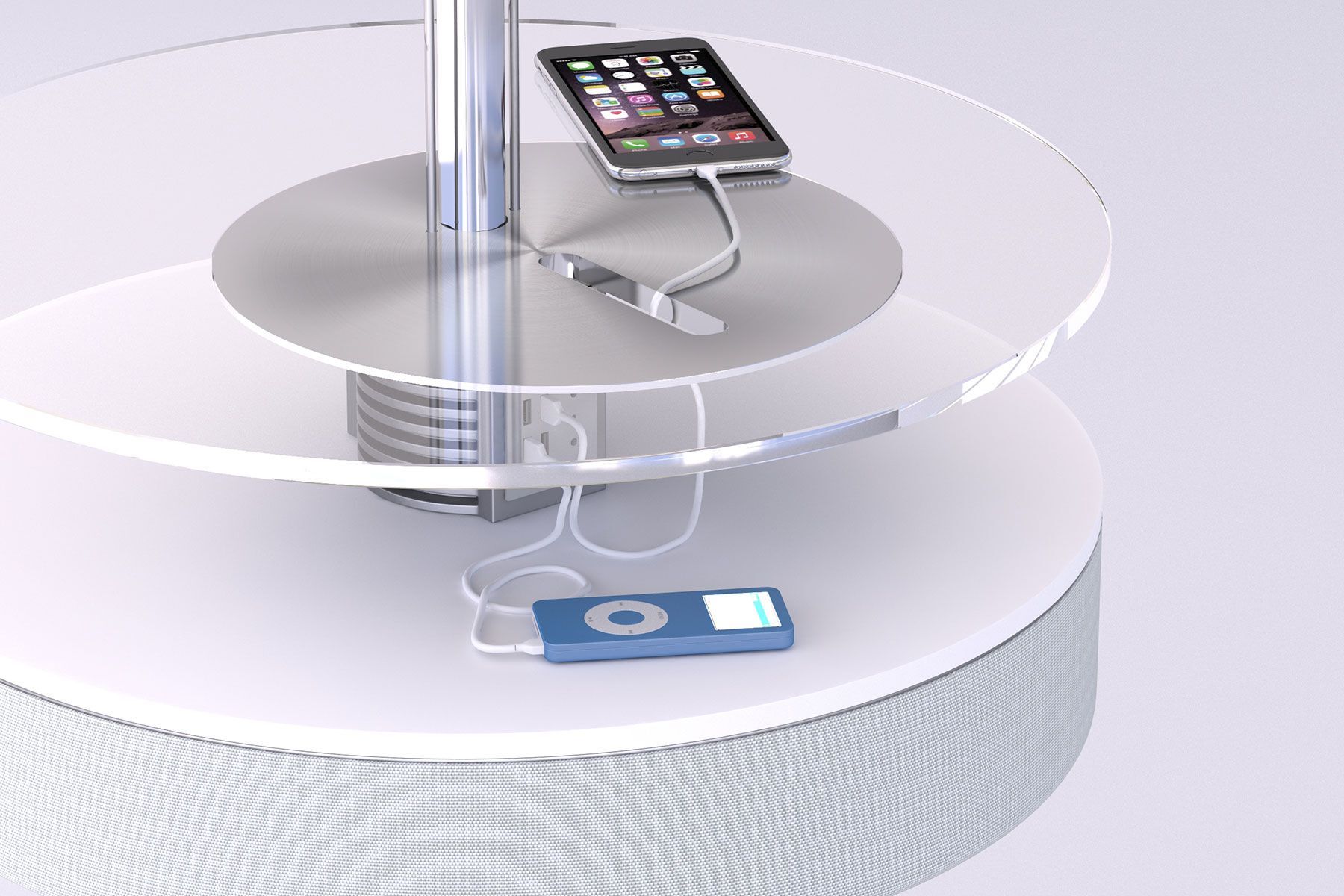 Круглая прикроватная тумбочка со встроенным освещением и динамиками Concepticon LIT-O ARCH-00045662 - Вид №3