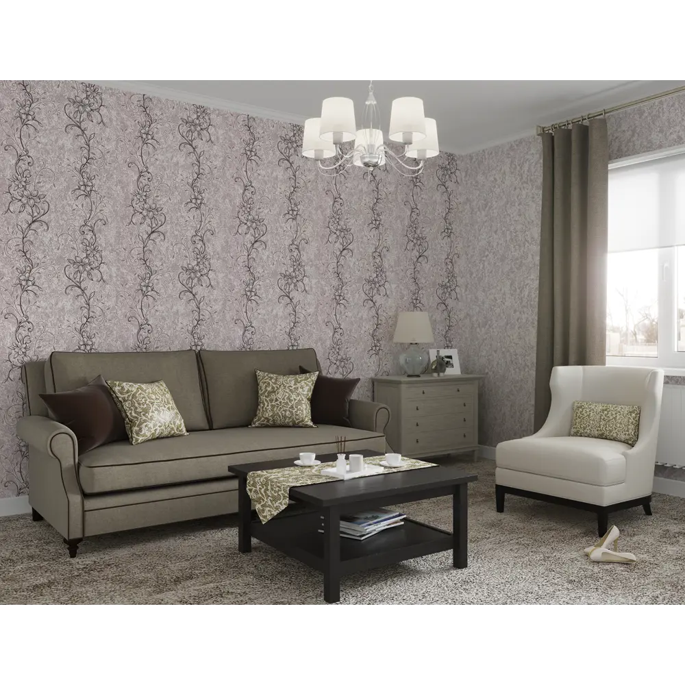 Обои флизелиновые Палитра Floris коричневые 0.53 м PL51016-58 STLM-2092564 - Вид №3
