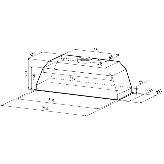 8105468 Вытяжка полновстраиваемая KRONA AMELI 900 white PB белый STDN-0013548 - Вид №9