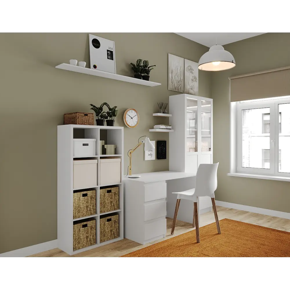 Дверь для шкафа Буккер 1 стекло 39.7x193.8x1.6 см ДСП левая цвет белый Santreyd STLM-2012394 - Вид №9