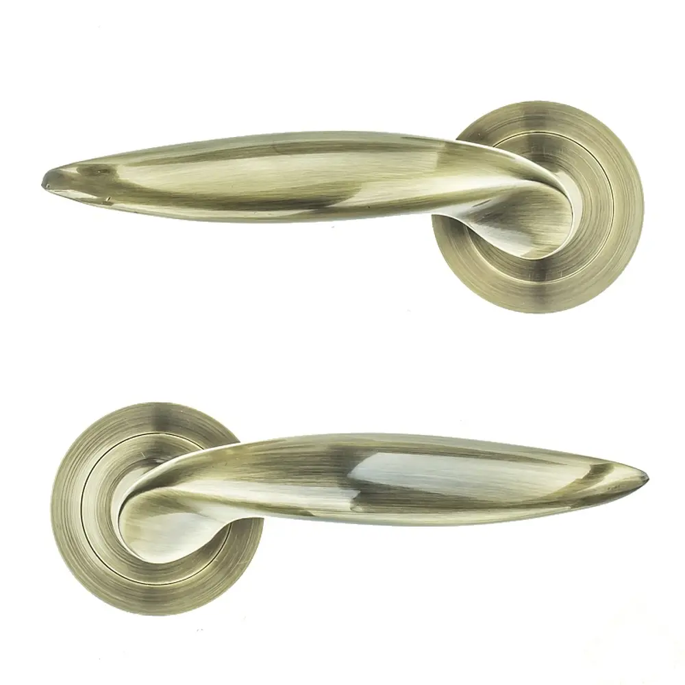 Ручки дверные на розетке Euro 123, алюминий, цвет старая бронза STLM-2148392