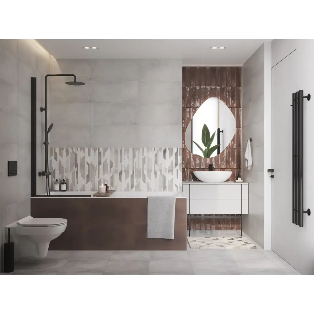 Плитка настенная KREAFORTA Cascada 29.8x59.8 см 1.425 м² глянцевая цвет коричневый STLM-2186248 - Вид №3