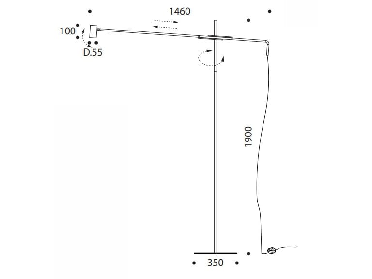 Регулируемая металлическая напольная лампа Marzais Créations VASCO ARCH-00117559 - Вид №2