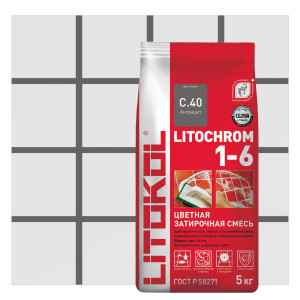Затирка цементная Litochrom 1-6 C.40 цвет антрацит 5 кг LITOKOL
