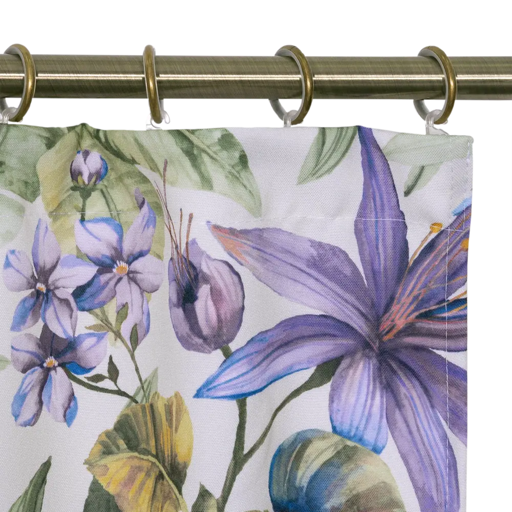 Штора на ленте «Сиреневые цветы» 140х260 см полиэстер цвет сиреневый SEASONS STLM-2107600 - Вид №3