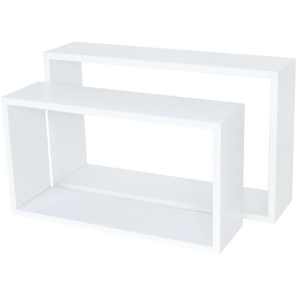 Набор настенных полок Spaceo 45x27 см/40x22 см МДФ цвет белый 2 шт STLM-2128450