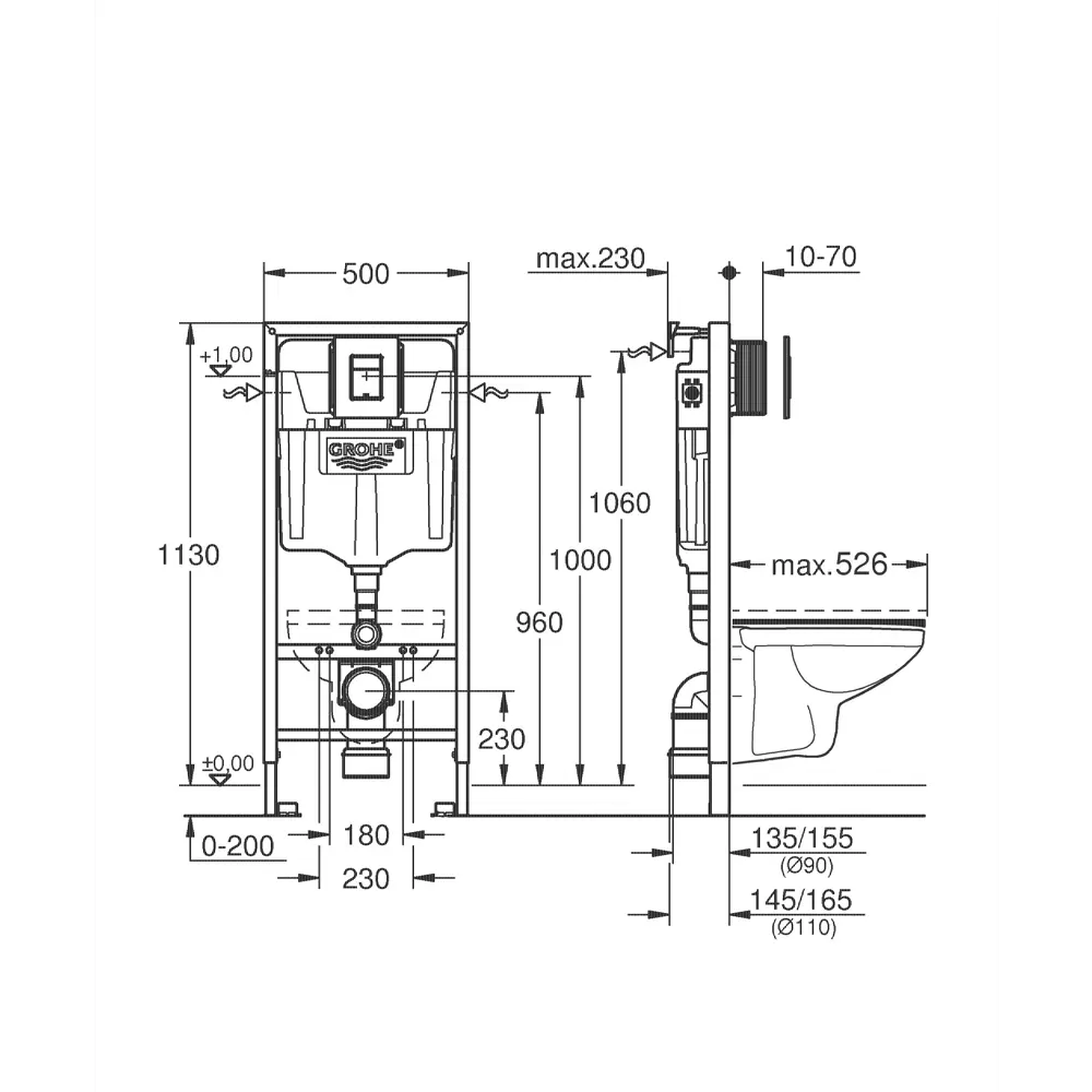 Комплект инсталляция с унитазом и кнопкой Grohe Solido STLM-2025658 - Вид №7