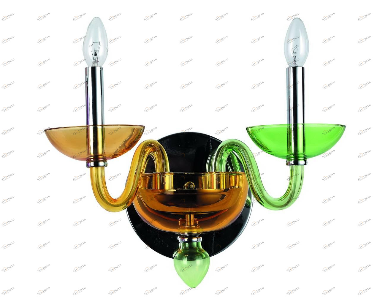 Бра Divinare Letizia 1156/01 AP-2 DIVINARE СВЕЧА 077347 Зеленый;золото;разноцветный 