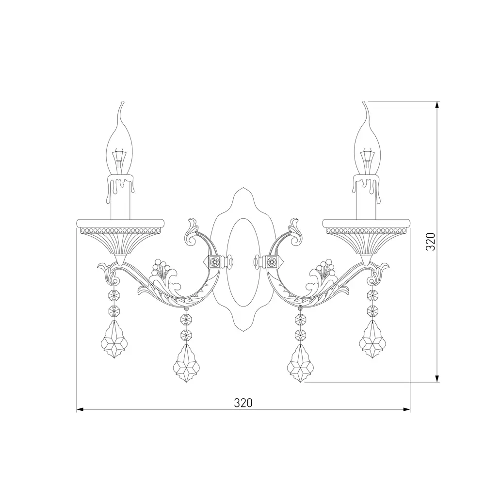 Бра Версаль 2xE14x60 Вт, металл, цвет белый Eurosvet STLM-2036085 - Вид №9