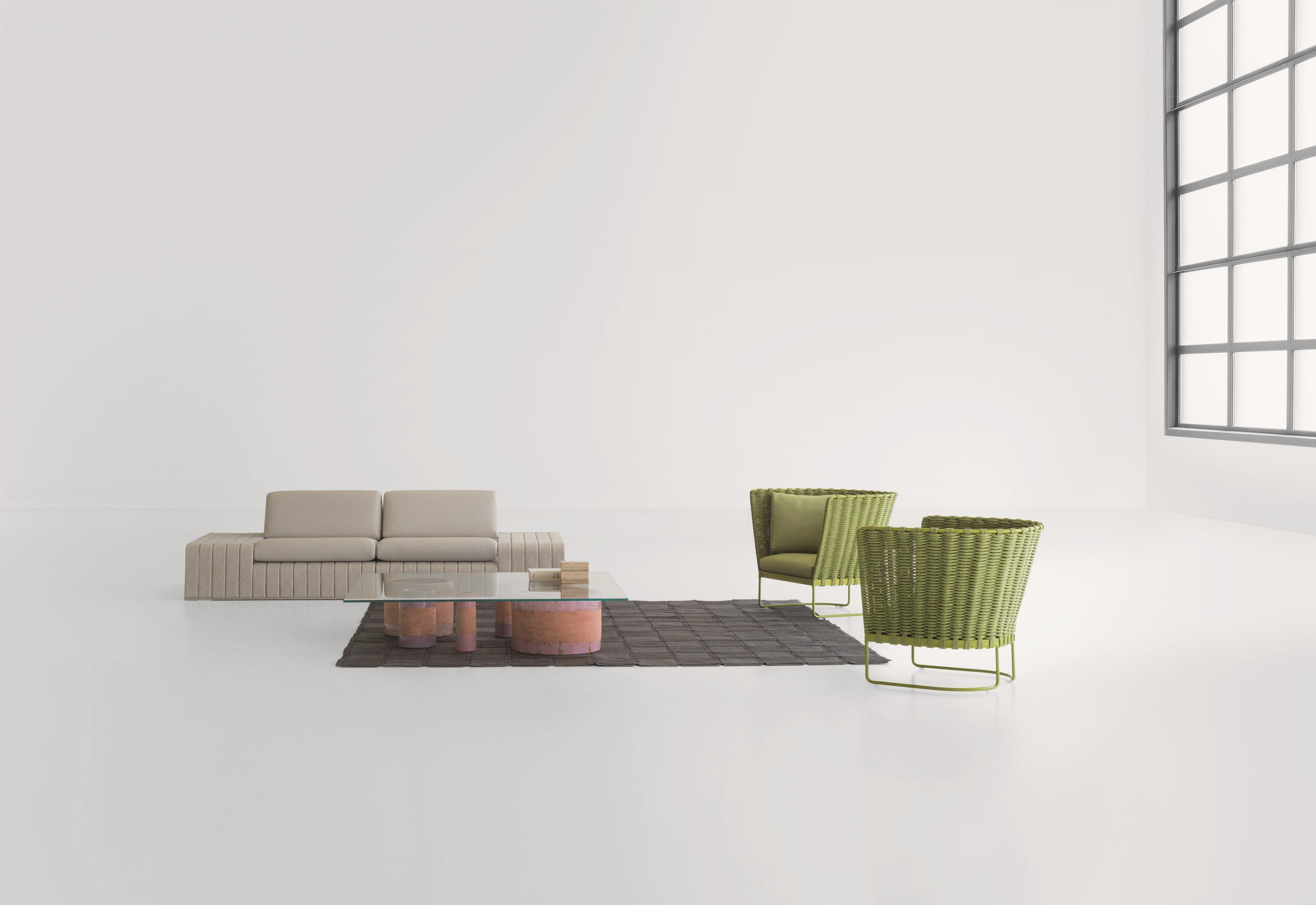 3-местный тканевый садовый диван Paola Lenti рамка ARCH-00098316 - Вид №1