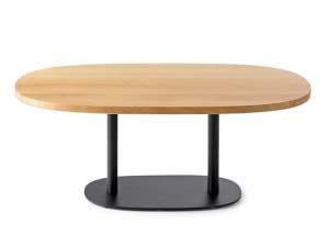 Деревянный овальный журнальный столик для гостиной