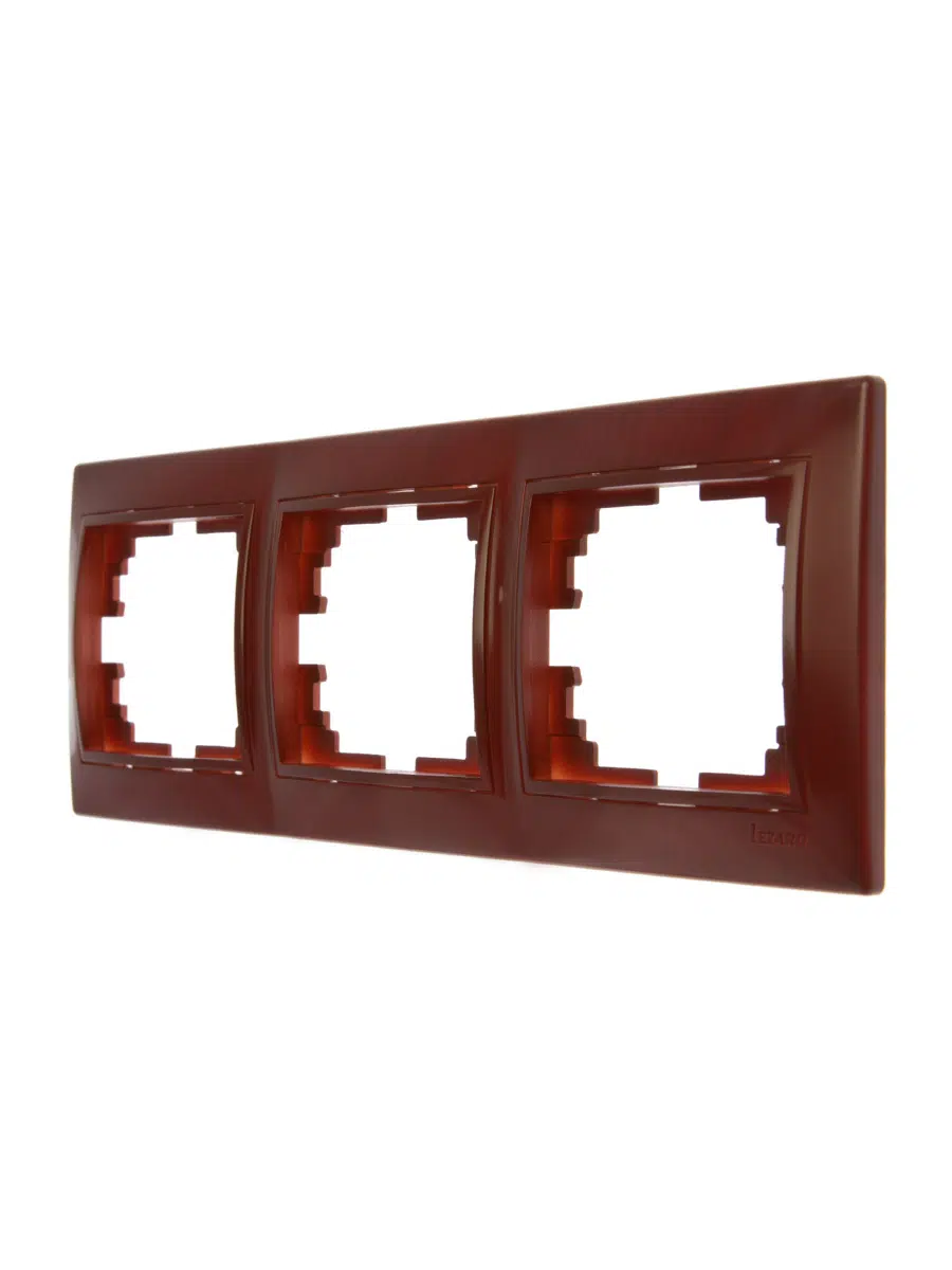 MIRA Рамка 3-ая горизонтальная вишня LEZARD 701-0600-148 - Вид №1