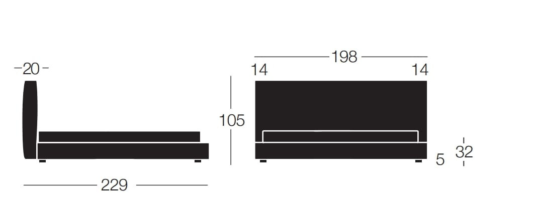 Съемная двуспальная кровать из ткани с мягким изголовьем GRUPPO FOX ночь Фокса ARCH-00137981 - Вид №2