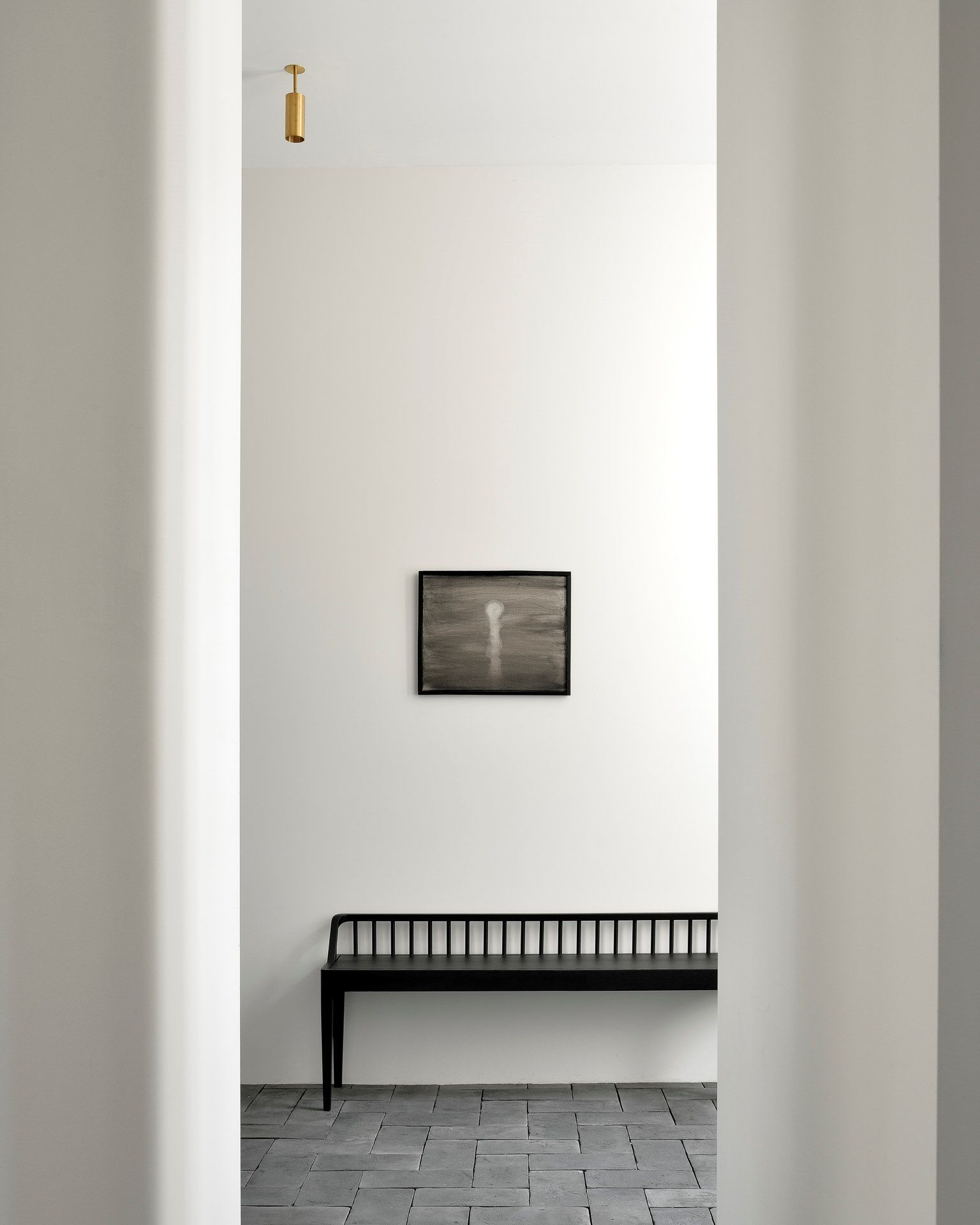 Дубовая скамья со спинкой Ethnicraft шпиндель ARCH-00052428 - Вид №8