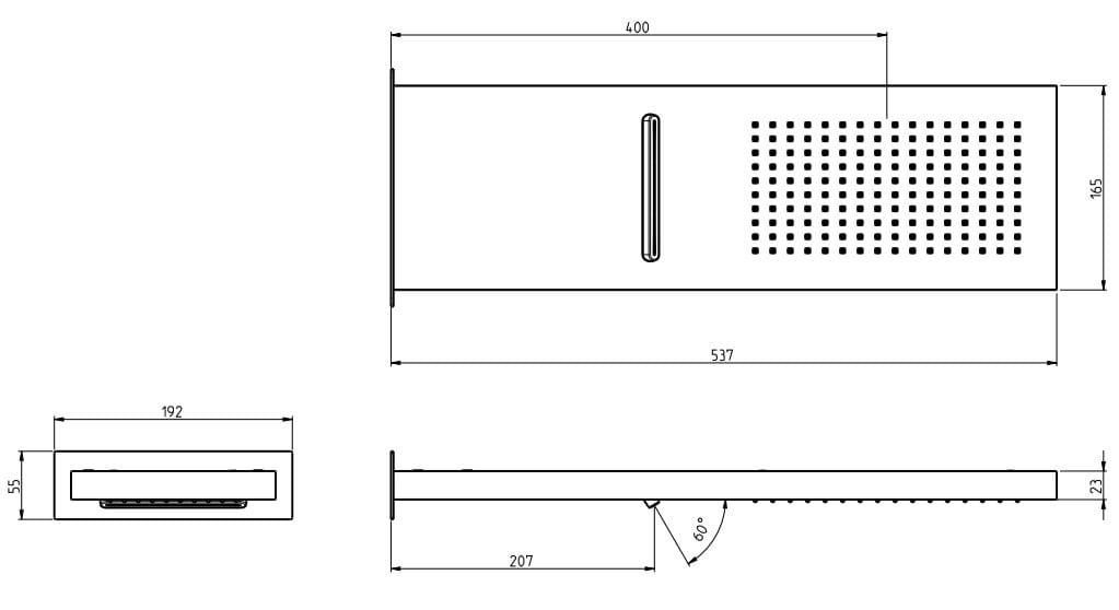 Насадка для душа с водопадом и дождем из нержавеющей стали с системой защиты от накипи Rubinetterie Frattini ARCH-00075418 - Вид №5