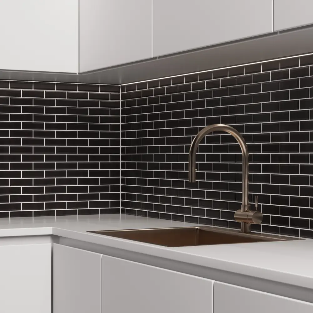 Мозаика керамическая Smart Mosaic Homework Metro Black Glossy 28.8x29.4 см цвет черный STLM-2139492 - Вид №5