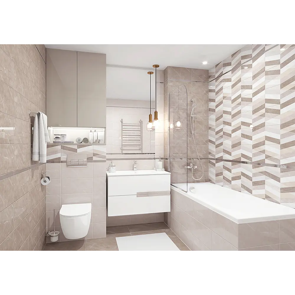 Плитка настенная Savoy 20х40 см 1.2 м² цвет коричневый Santreyd STLM-2125668 - Вид №3