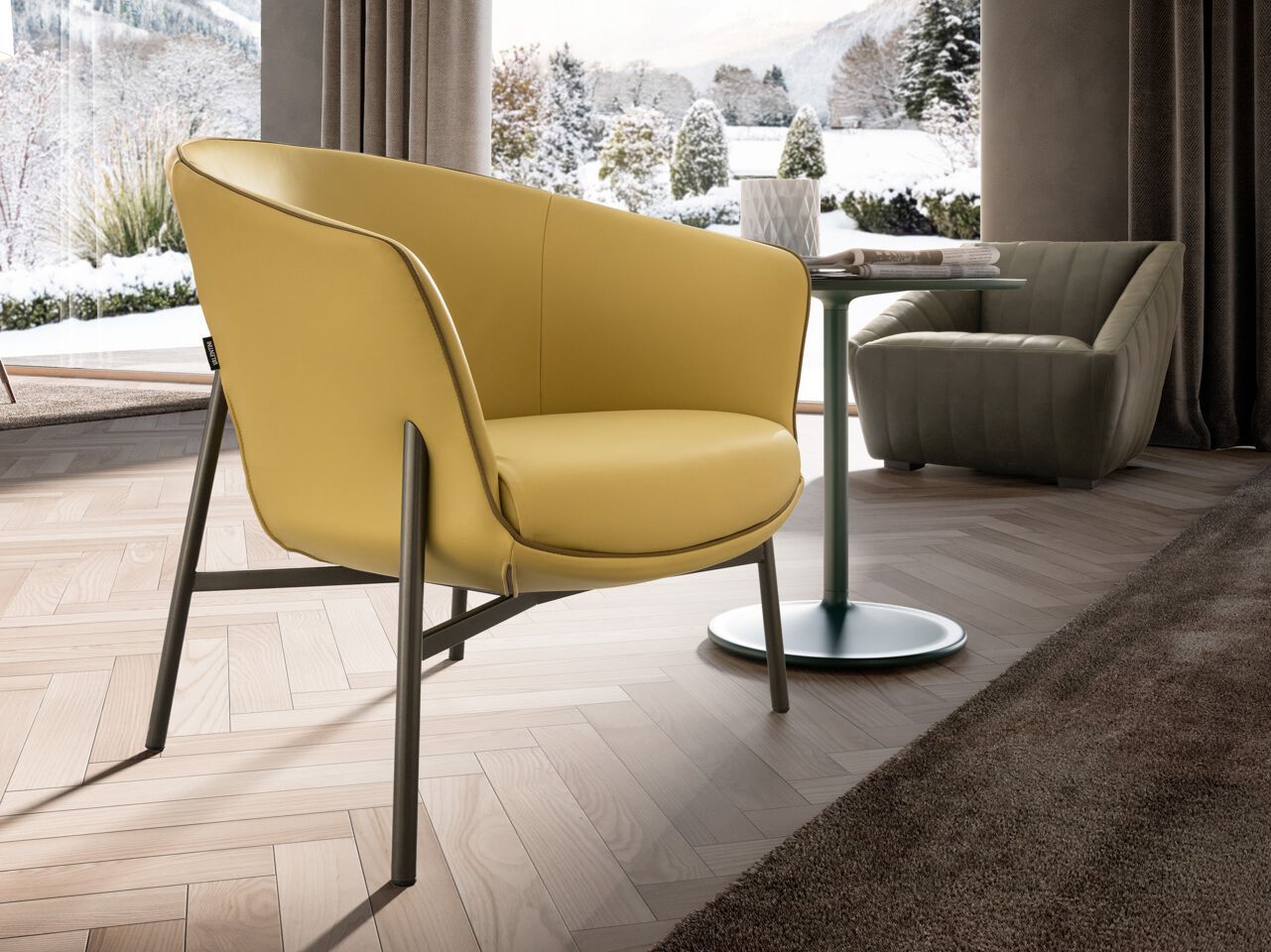 Кожаное кресло с подлокотниками VALENTINI JACK ARCH-00073464