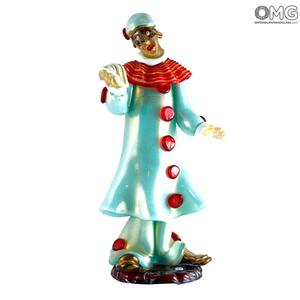 149 ORIGINALMURANOGLASS Статуэтка Пиеро - карнавальный персонаж - автор Walter Furlan - муранское стекло OMG  см