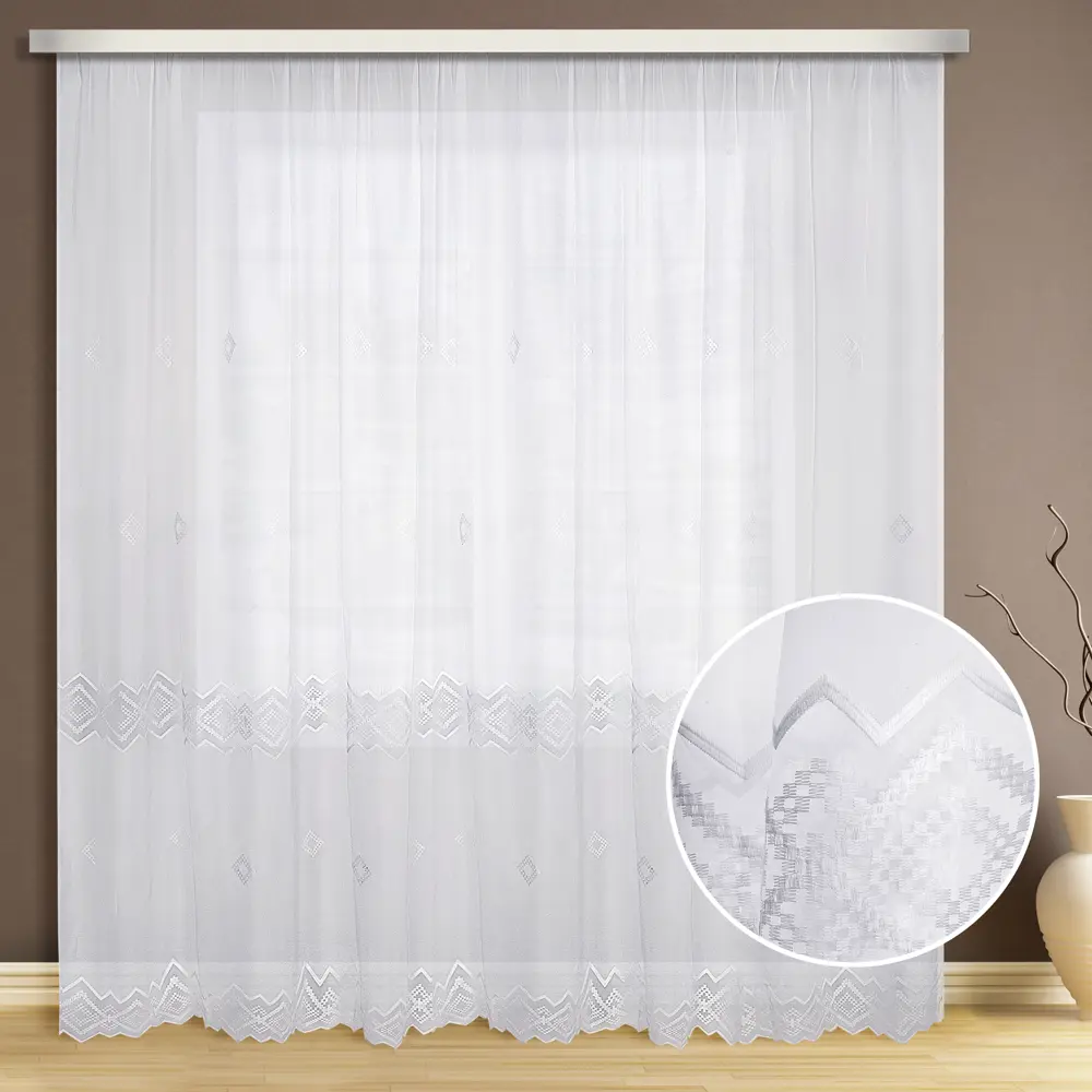 Тюль на ленте «Ромб», 300х270 см, орнамент, цвет белый ТОРГОВЫЙ ДОМ ТЕКСТИЛЬ STLM-2167340