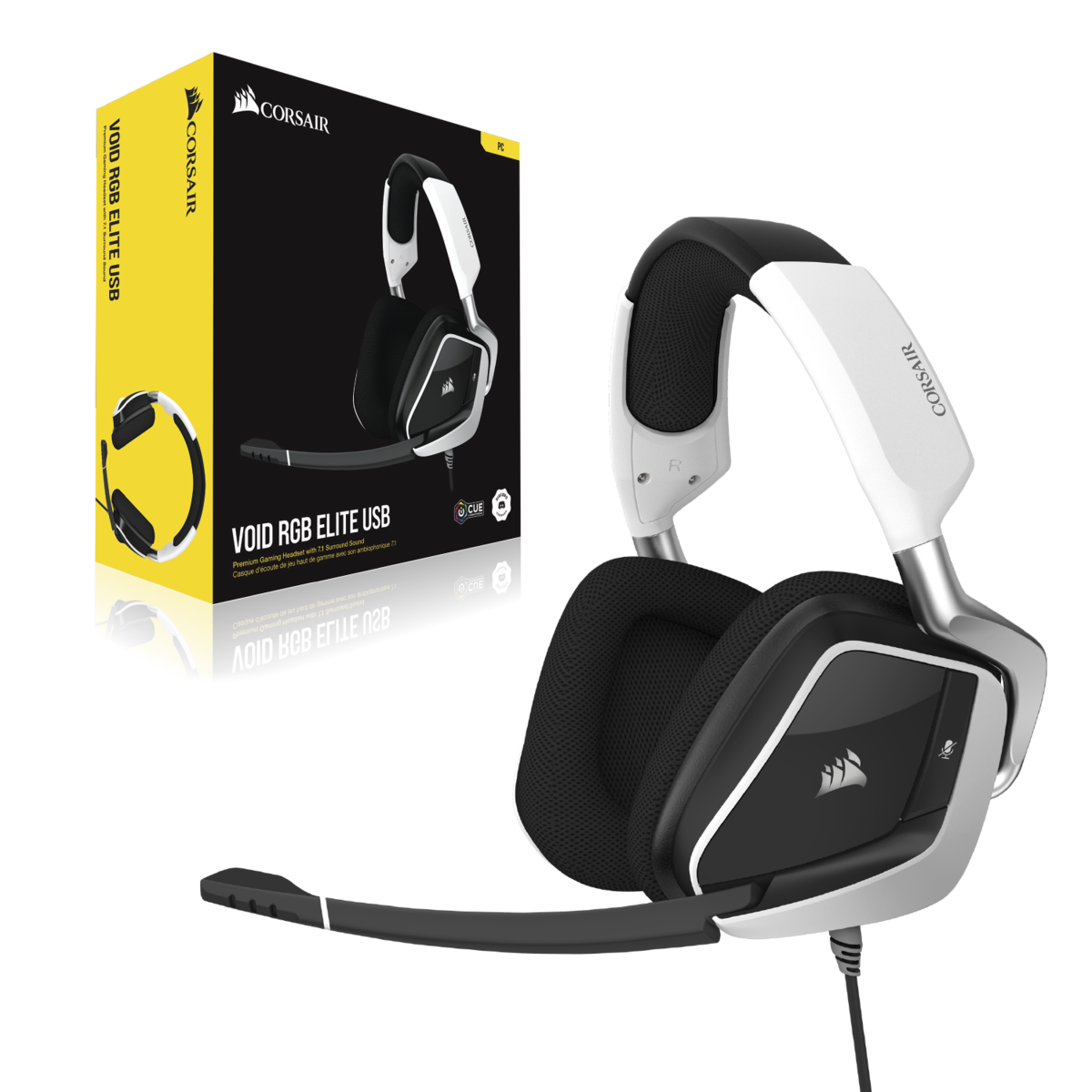 CA-9011204-EU Игровая гарнитура gaming™ void rgb elite usb premium gaming headset with 7.1 surround sound, white Corsair Santreyd  - Вид №10