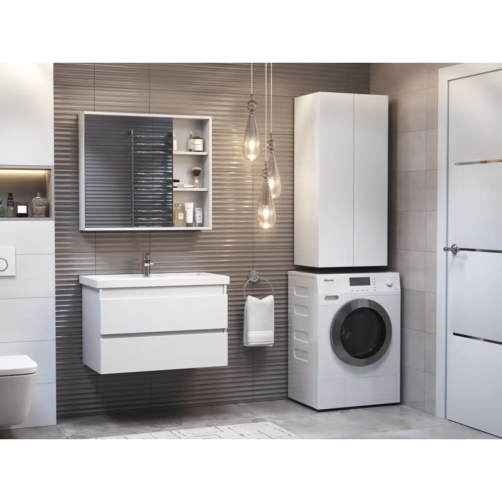 Шкаф для ванной подвесной Vigo Matteo 110x50 см цвет белый STLM-2030033 - Вид №5