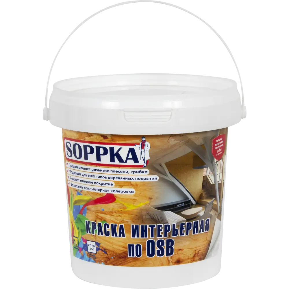 Краска интерьерная Soppka OSB, 1 л STLM-2117078