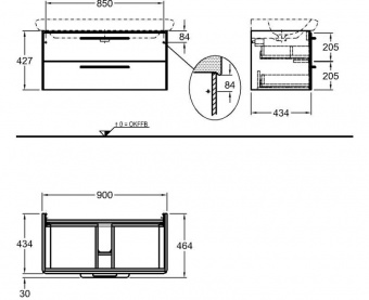 Тумба под раковину 90 см Keramag it! 819100000 Santreyd  - Вид №1