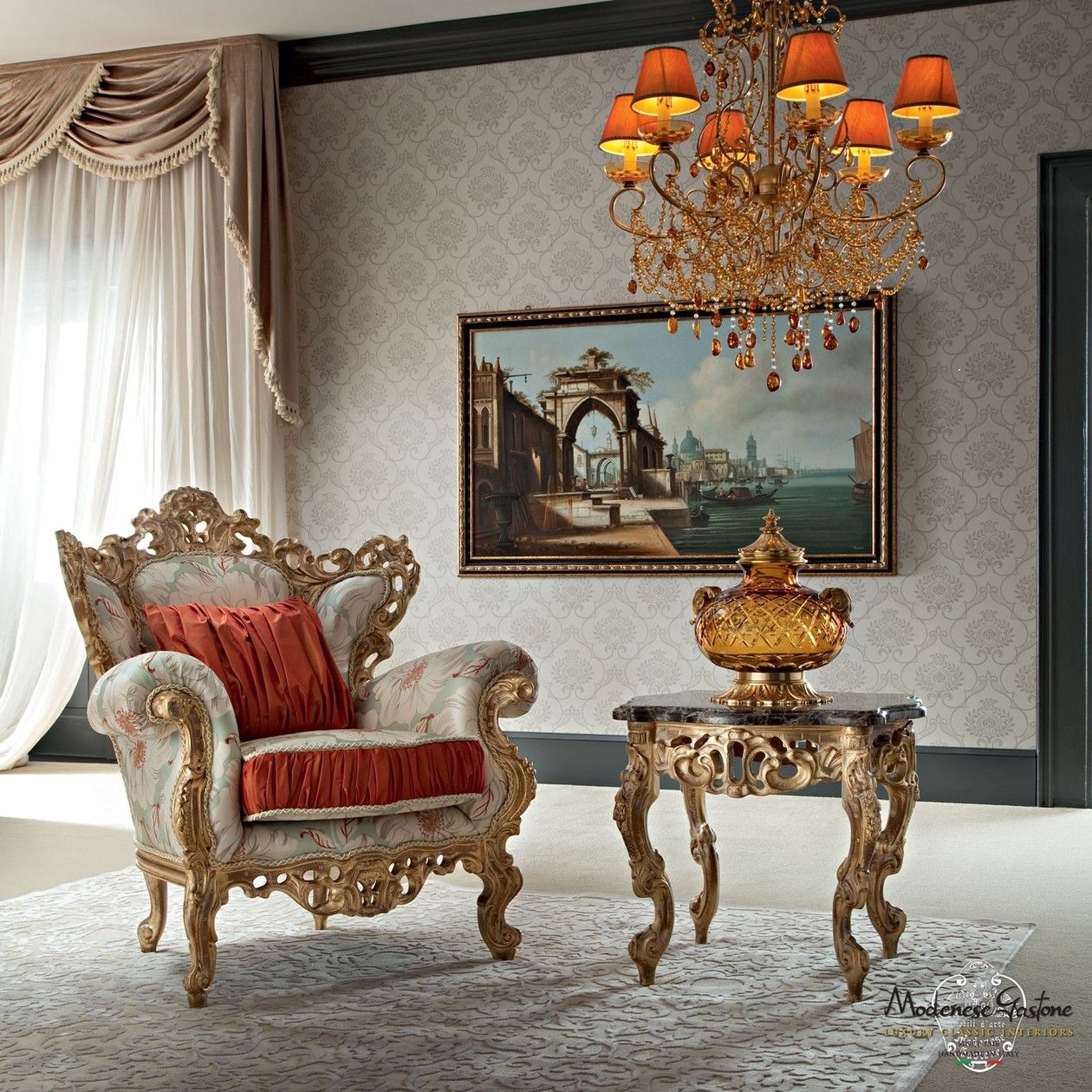 Низкий журнальный столик из массива дерева Modenese Luxury Interiors Casanova ARCH-00068239 - Вид №1