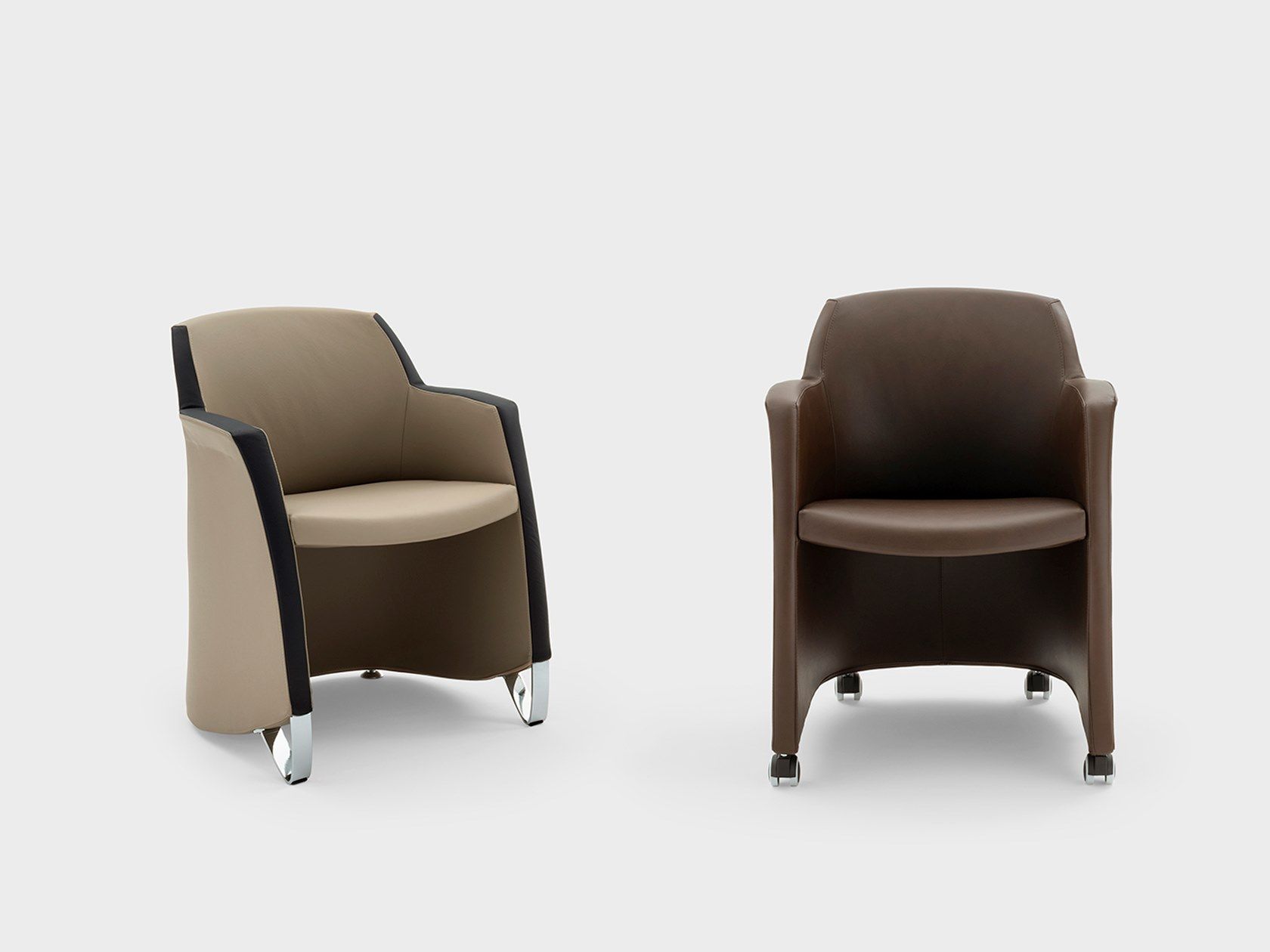 Кожаный стул с колесами с подлокотниками Viganò Miss Grace ARCH-00132843 - Вид №1