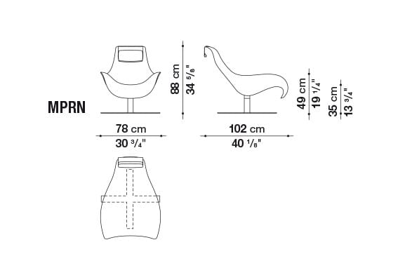 Кресло из ткани B&B Italia Mart ARCH-00052977 - Вид №3