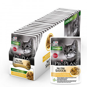 ПР0030910*26 Корм для кошек NutriSavour для стерилизованных и кастрированных, с курицей в соусе, пауч 85 г (упаковка - 26 шт) Pro Plan