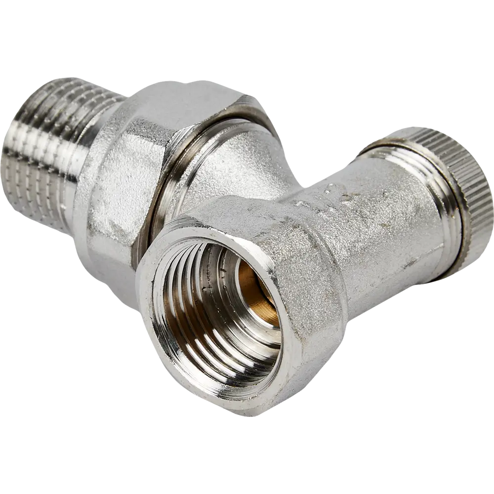 Запорный клапан для радиатора угловой Euros 1/2" латунь STLM-2112741 - Вид №1