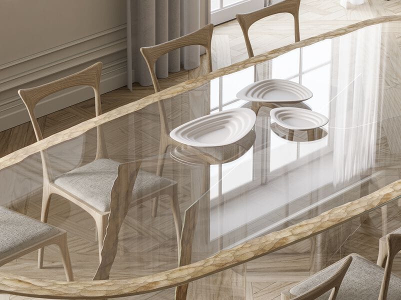 Стеклянный овальный обеденный стол ARTE VENEZIANA итальянские пейзажи ARCH-00005244 - Вид №1