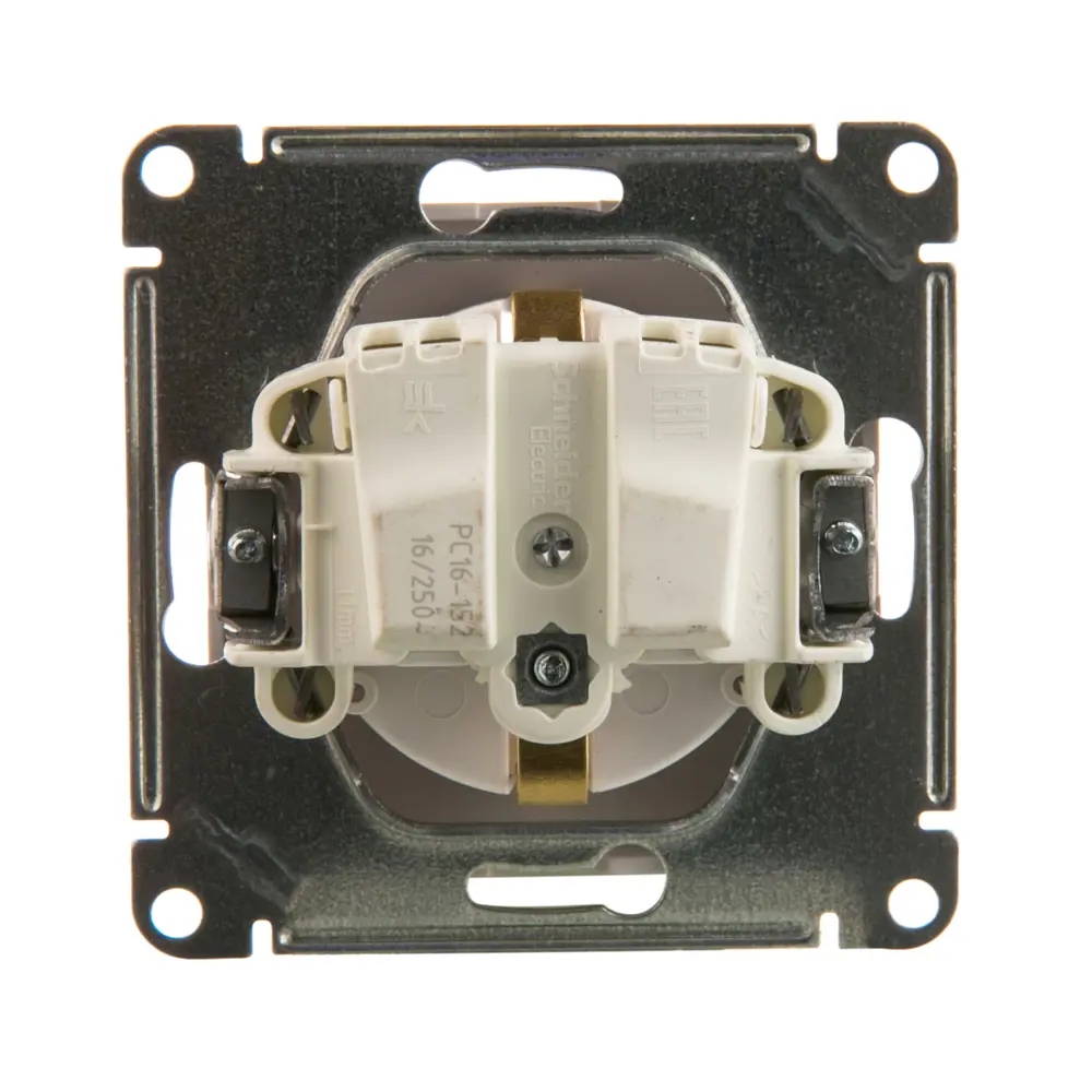 Розетка Schneider Electric W59 с заземлением, защитные шторки, цвет белый STLM-2196720 - Вид №1