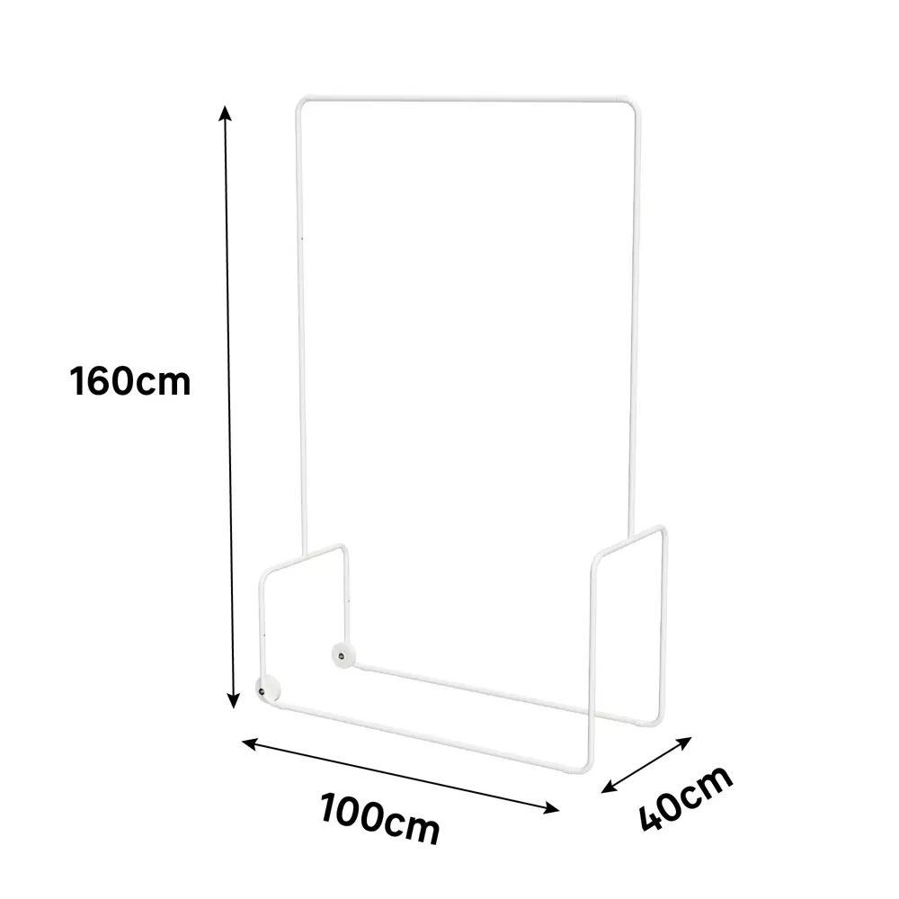 Вешалка напольная Spaceo 100x160x40 см металл цвет белый STLM-2013940 - Вид №1