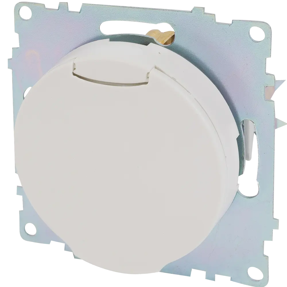 Розетка встраиваемая Onekey Florence с заземлением с крышкой цвет белый ONEKEYELECTRO STLM-2171019 - Вид №3