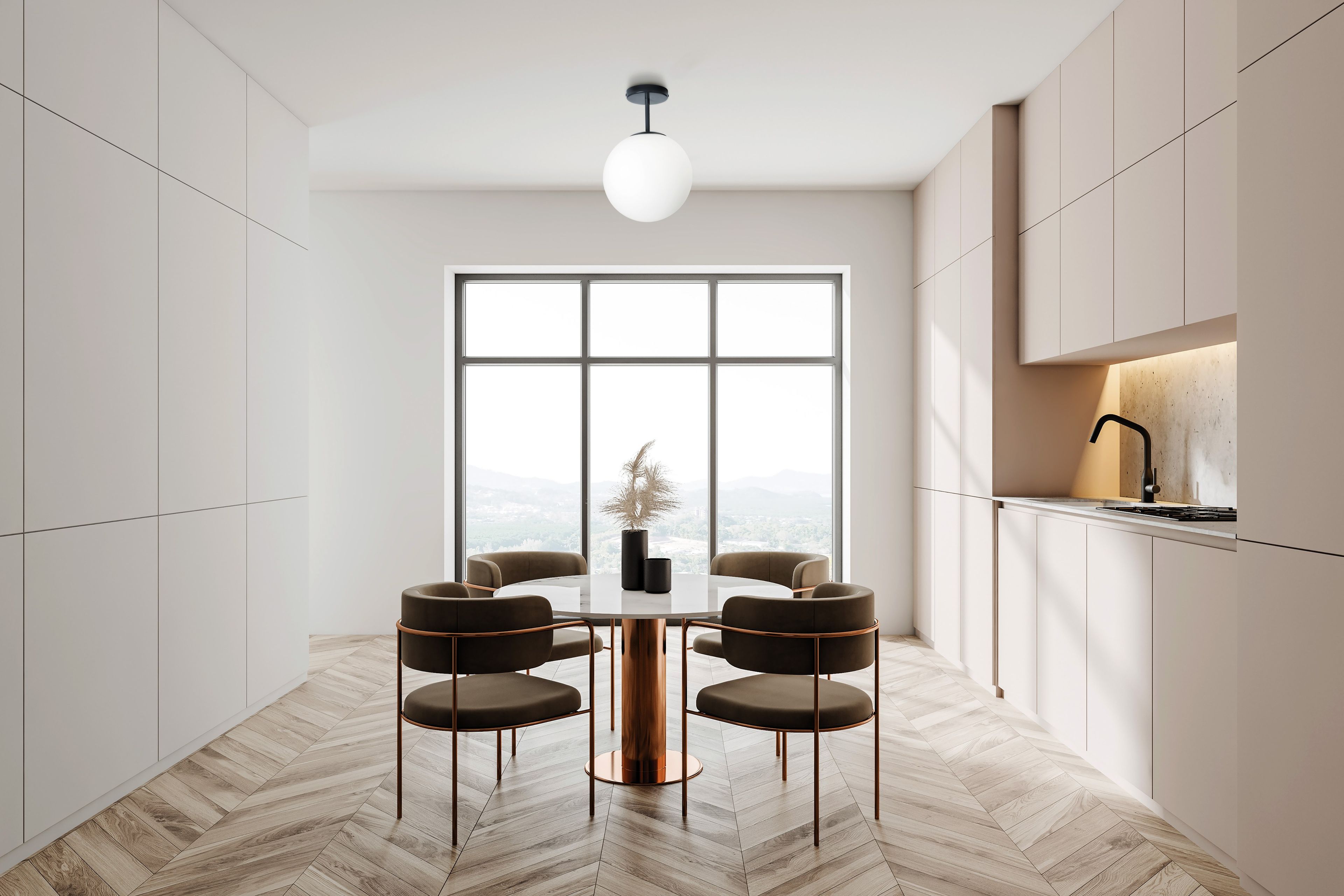 Потолочный светильник из опалового стекла Miloox Jugen ARCH-00017299 - Вид №1